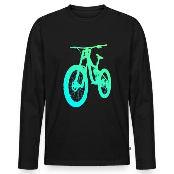 VTT VTT VTT Descente - T-shirt manches longues Premium bio Homme - noir - Devant - Nico (187cm)