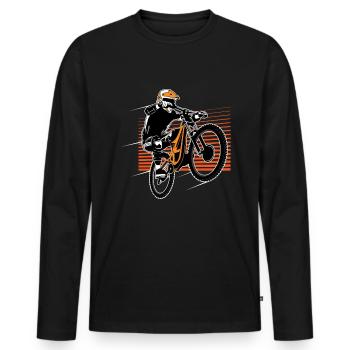 VTT VTT VTT Descente - T-shirt manches longues Premium bio Homme - noir - Devant - Nico (187cm)