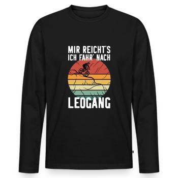 Downhill LEOGANG MTB Geschenk Mountainbiker - Männer Premium Bio Langarmshirt - Schwarz - Vorne - Nico (187cm)