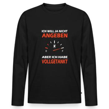Tanken Benzin Auto Motorrad Tankstelle Diesel - Männer Premium Bio Langarmshirt - Schwarz - Vorne - Nico (187cm)