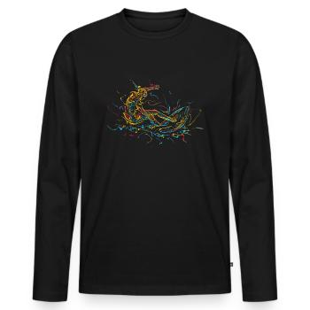 Surfen Surf Surfer Wellenreiten - T-shirt manches longues Premium bio Homme - noir - Devant - Nico (187cm)