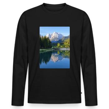 Jasna See Kranjska Gora Slowenien - Männer Premium Bio Langarmshirt - Schwarz - Vorne - Nico (187cm)