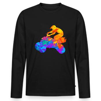 Quad Quad Ride Atv Offroad Gift - Men's Premium Organic Long Sleeve Shirt - black - Front - Nico (187cm)