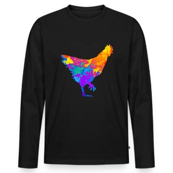 Chicken Chicken Chicken Farmers Chicken Farmers Chicken Farmers - Men's Premium Organic Long Sleeve Shirt - black - Front - Nico (187cm)