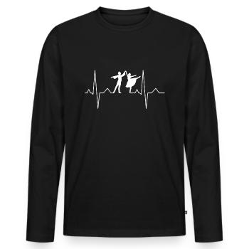 Danse de couple Danseur Danseur Tango Heartbeat - T-shirt manches longues Premium bio Homme - noir - Devant - Nico (187cm)