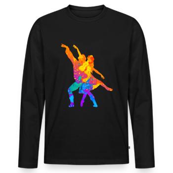 Danse de couple Danseurs de danse Salle de bal Tango - T-shirt manches longues Premium bio Homme - noir - Devant - Nico (187cm)