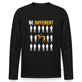 Kickboxing MMA Muay Thai Boxing Cadeau - T-shirt manches longues Premium bio Homme - noir - Devant - Nico (187cm)