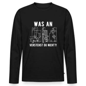 Maschinenbauer Maschinenbau Ingenieur lustig - Männer Premium Bio Langarmshirt - Schwarz - Vorne - Nico (187cm)