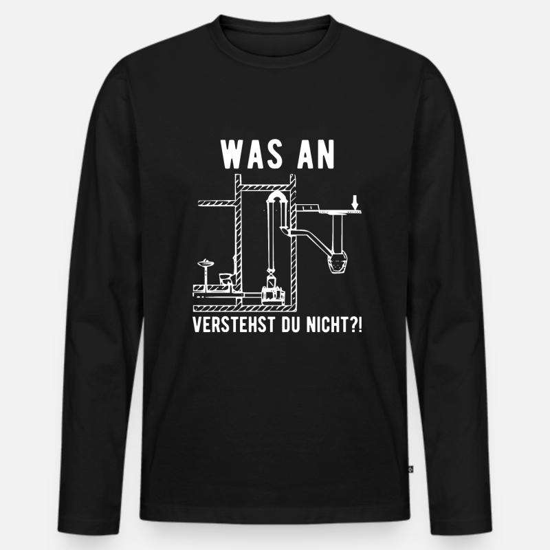 Anlagenmechaniker Klempner SHK Techniker - Männer Premium Bio Langarmshirt - Schwarz