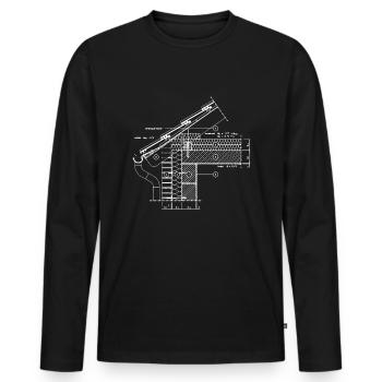 Couvreur Dessinateur Maître Couvreur Drôle - T-shirt manches longues Premium bio Homme - noir - Devant - Nico (187cm)