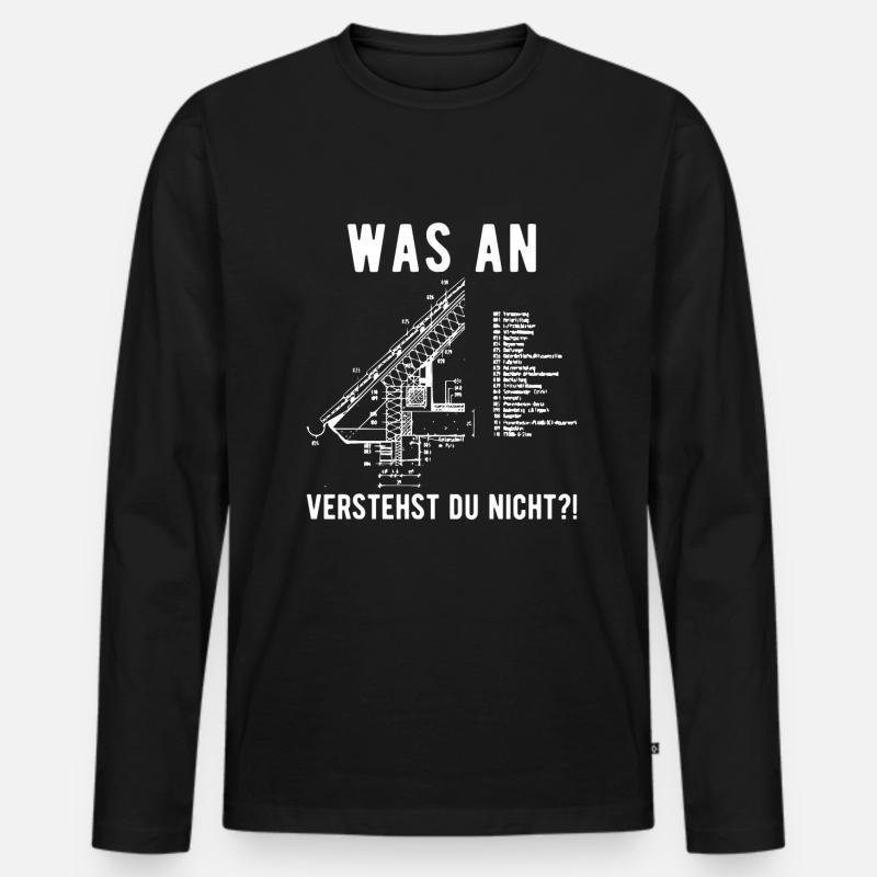 Dachdecker Dachdeckermeister Spengler - Männer Premium Bio Langarmshirt - Schwarz