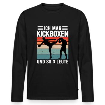 Kickboxen Kampfsport lustiger Spruch Geschenk - Männer Premium Bio Langarmshirt - Schwarz - Vorne - Nico (187cm)