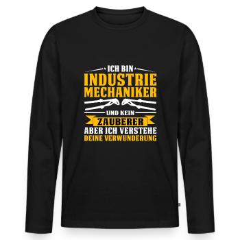 Mécanicien industriel, mécanicien, serrurier, cadeau - T-shirt manches longues Premium bio Homme - noir - Devant - Nico (187cm)