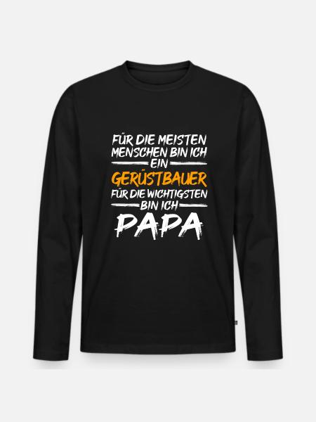 Gerüstbauer Rüster Handwerk Geschenkidee - Männer Premium Bio Langarmshirt - Schwarz