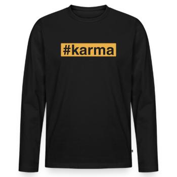 #karma - T-shirt manches longues Premium bio Homme - noir - Devant - Nico (187cm)