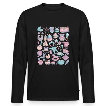 Baby - Men's Premium Organic Long Sleeve Shirt - black - Front - Nico (187cm)