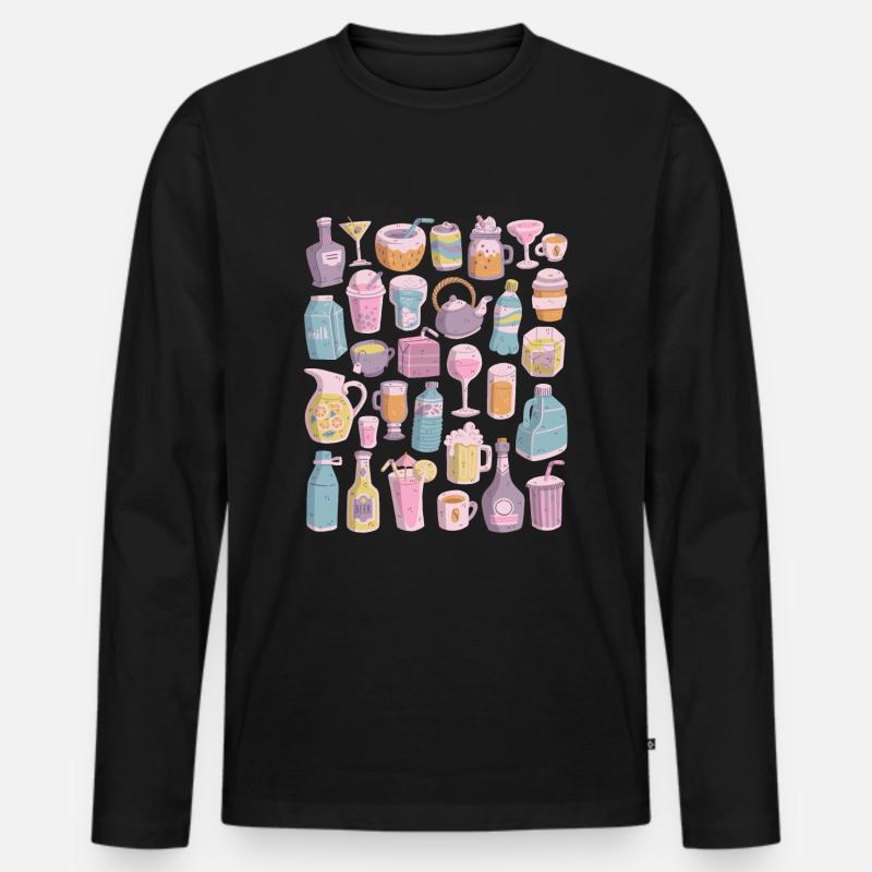 Getränke - Männer Premium Bio Langarmshirt - Schwarz