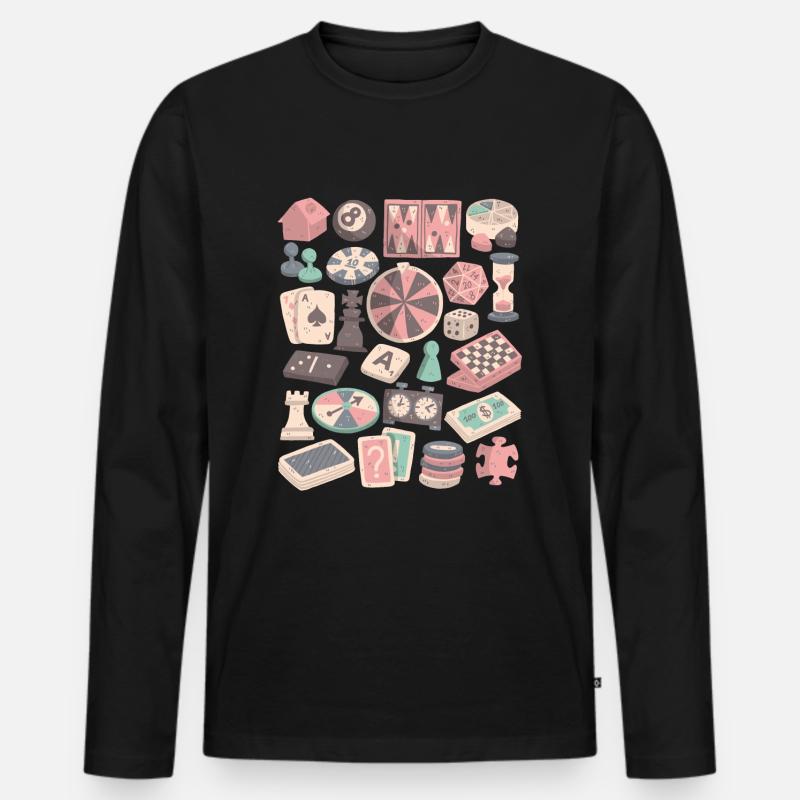 Brettspiele und Gesellschaftsspiele - Männer Premium Bio Langarmshirt - Schwarz