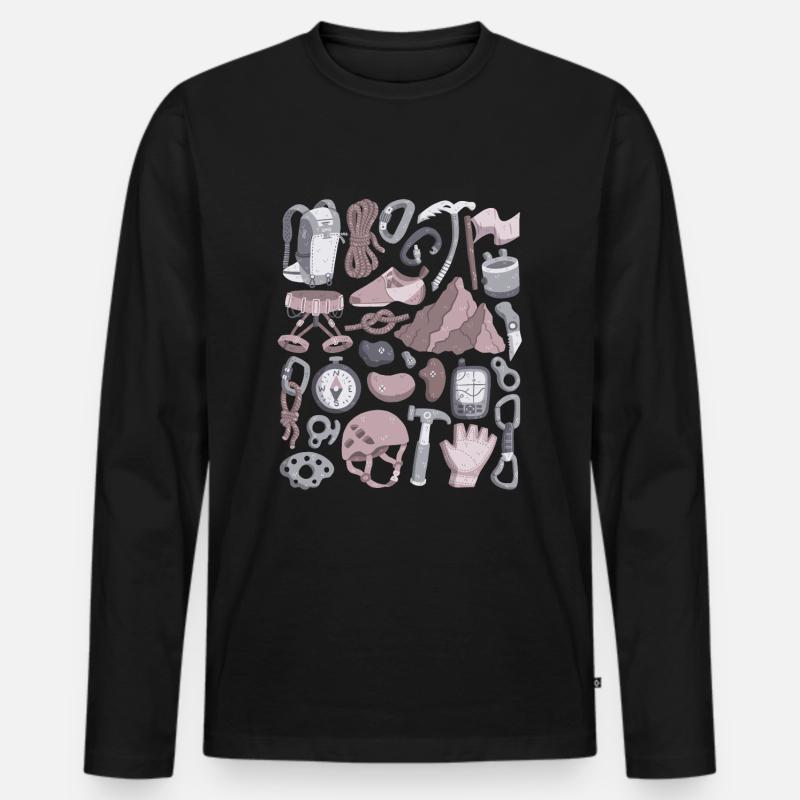 Klettern und Bergsteigen - Männer Premium Bio Langarmshirt - Schwarz