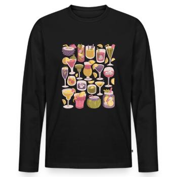 Cocktails - T-shirt manches longues Premium bio Homme - noir - Devant - Nico (187cm)