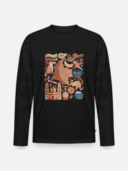 Colombia - Men's Premium Organic Long Sleeve Shirt - black