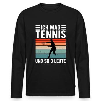 Tennis Joueur de tennis Court de tennis rétro - T-shirt manches longues Premium bio Homme - noir - Devant - Nico (187cm)