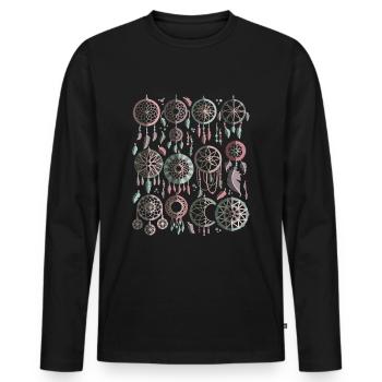 Dream Catcher - Men's Premium Organic Long Sleeve Shirt - black - Front - Nico (187cm)