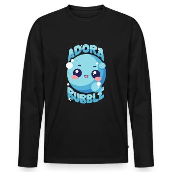 Bulle de savon - Adora Bubble - Jeu de mots - T-shirt manches longues Premium bio Homme - noir - Devant - Nico (187cm)