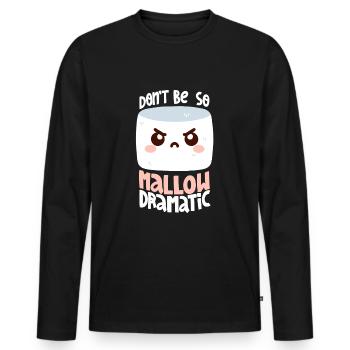 Melodramatisches Marshmallow - Männer Premium Bio Langarmshirt - Schwarz - Vorne - Nico (187cm)