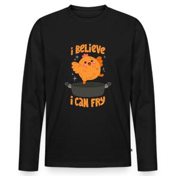 Roast chicken - Men's Premium Organic Long Sleeve Shirt - black - Front - Nico (187cm)