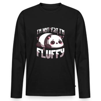 Je ne suis pas grosse, je suis moelleuse - T-shirt manches longues Premium bio Homme - noir - Devant - Nico (187cm)