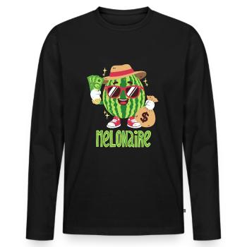 Melon Millionaire - Men's Premium Organic Long Sleeve Shirt - black - Front - Nico (187cm)