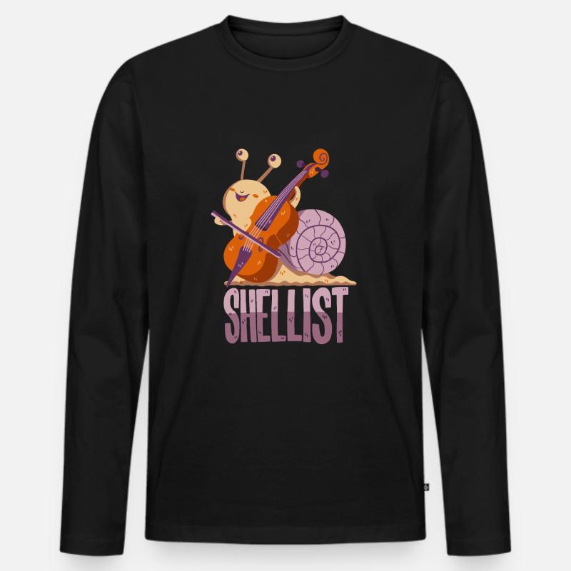 Cello Wortwitz - Männer Premium Bio Langarmshirt - Schwarz