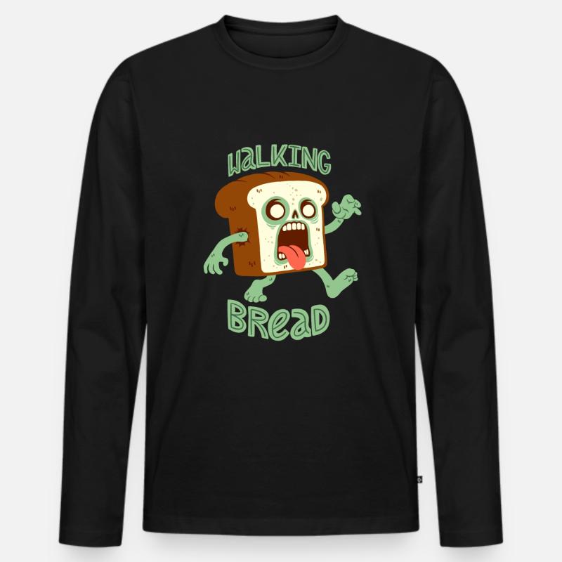 Zombie-Brot: Walking Bread - Männer Premium Bio Langarmshirt - Schwarz