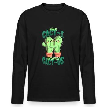 Cacti in love - Men's Premium Organic Long Sleeve Shirt - black - Front - Nico (187cm)