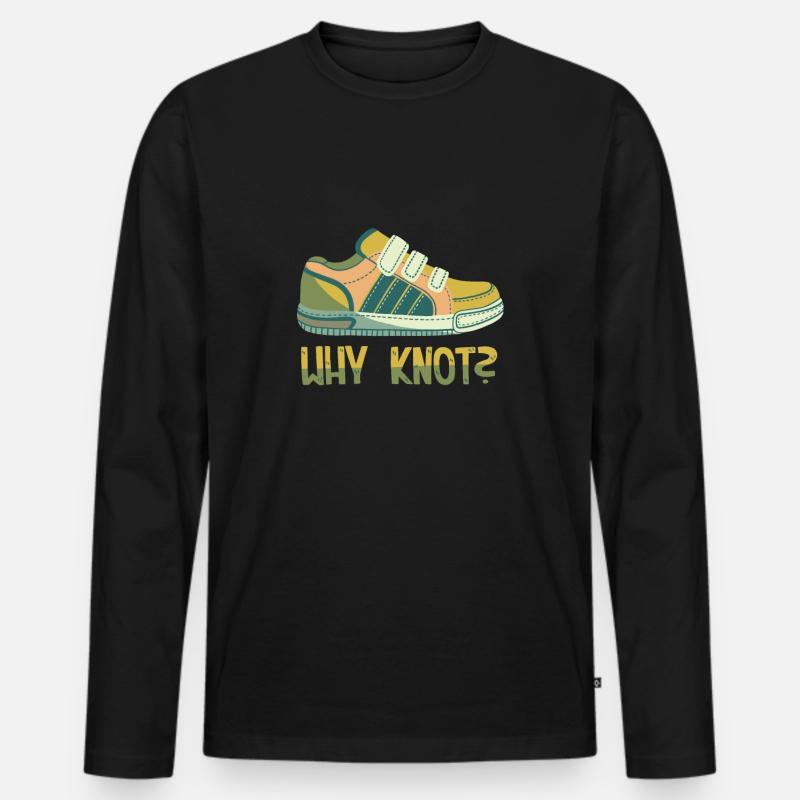 Klettverschluss - Männer Premium Bio Langarmshirt - Schwarz