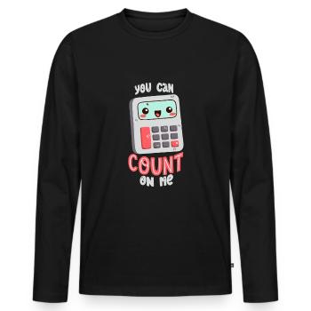 Calculator pun - Men's Premium Organic Long Sleeve Shirt - black - Front - Nico (187cm)