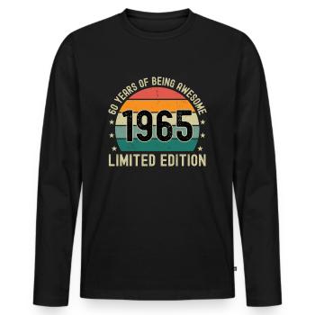 60 Years Of Being Awesome 1965 Limited Edition - Men's Premium Organic Long Sleeve Shirt - black - Front - Nico (187cm)