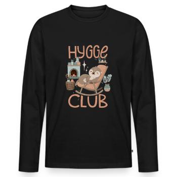 Hygge Club - Men's Premium Organic Long Sleeve Shirt - black - Front - Nico (187cm)