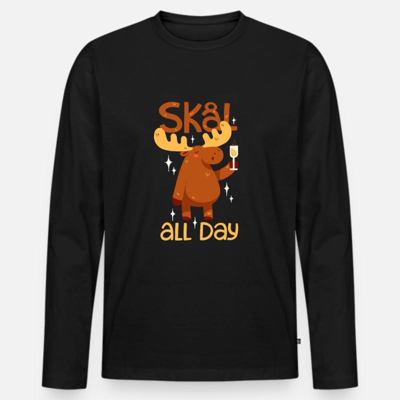 Skål (Prost) - Männer Premium Bio Langarmshirt - Schwarz
