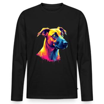 Rhodesian Ridgeback Hund Hundeliebhaber Geschenk - Männer Premium Bio Langarmshirt - Schwarz - Vorne - Nico (187cm)