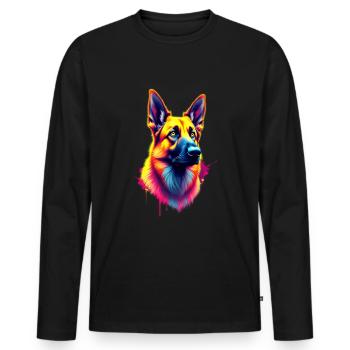 Deutscher Schäferhund Hund Hütehund Herrchen - Männer Premium Bio Langarmshirt - Schwarz - Vorne - Nico (187cm)