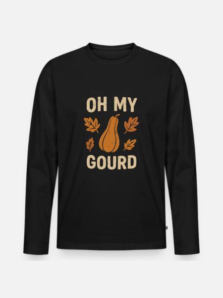Oh ma citrouille - T-shirt manches longues Premium bio Homme - noir
