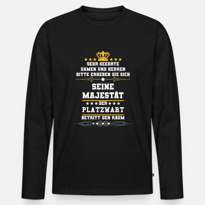 Platzwart - Männer Premium Bio Langarmshirt - Schwarz