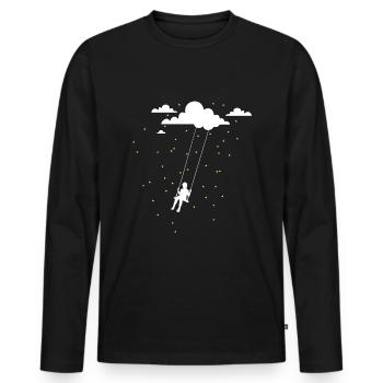 Balançoire ciel étoiles - T-shirt manches longues Premium bio Homme - noir - Devant - Nico (187cm)