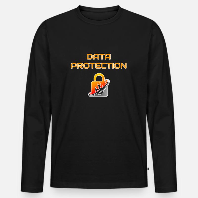 Datenschutz - Männer Premium Bio Langarmshirt - Schwarz