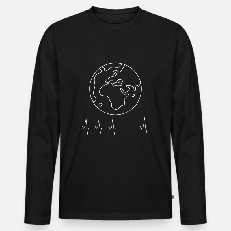 Erde - Männer Premium Bio Langarmshirt - Schwarz