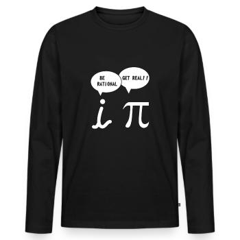 Maths Nerds - T-shirt manches longues Premium bio Homme - noir - Devant - Nico (187cm)