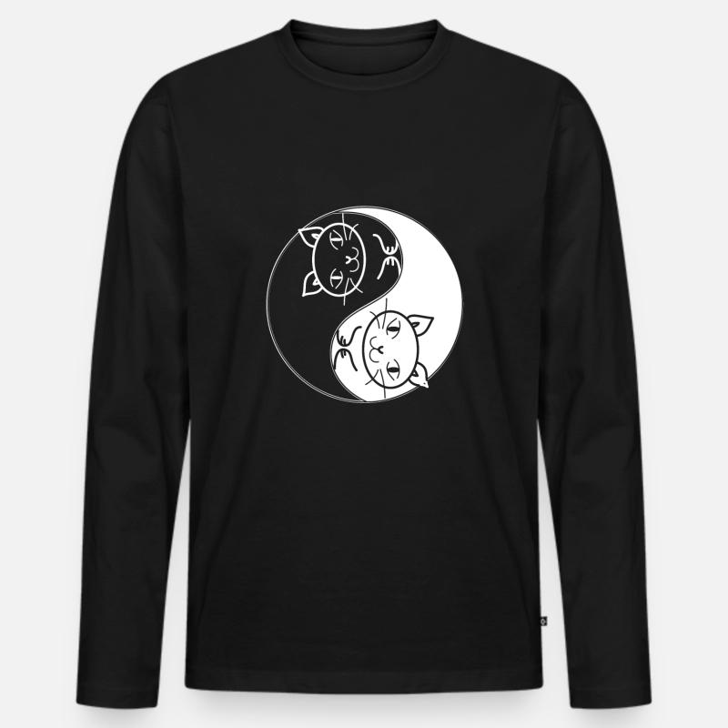 Yin Yang - Männer Premium Bio Langarmshirt - Schwarz