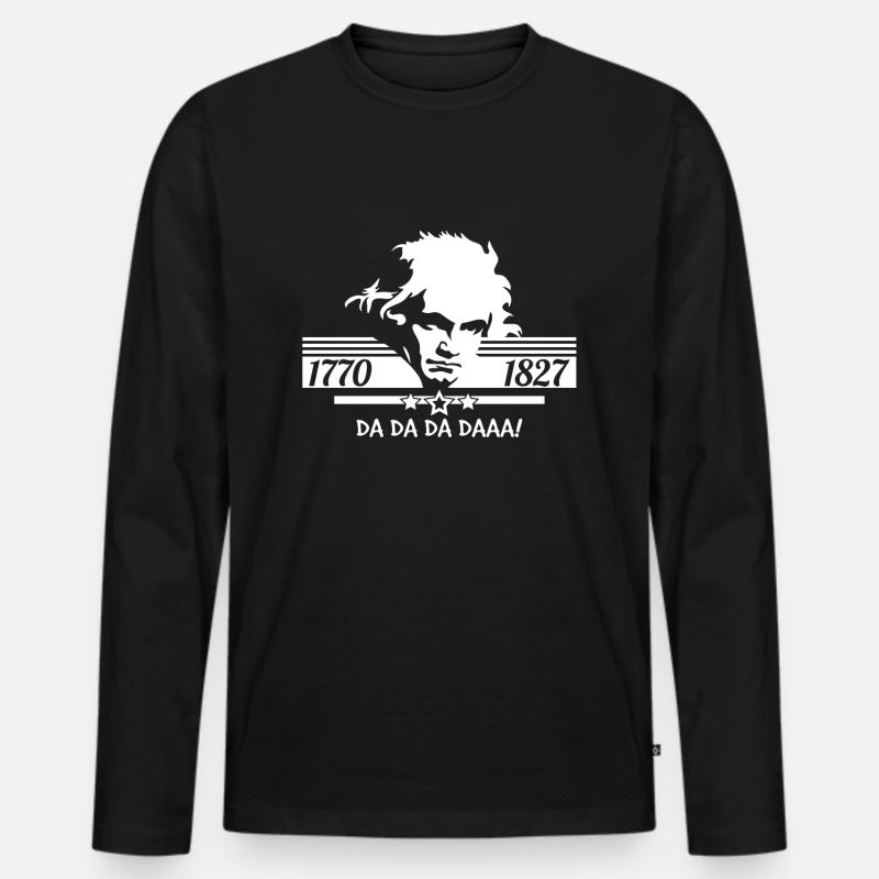 Ludwig van Beethoven - Männer Premium Bio Langarmshirt - Schwarz